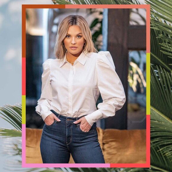 Becca Tilley x Bar III Victorian Puff-Sleeve Top - Picture 2 of 6